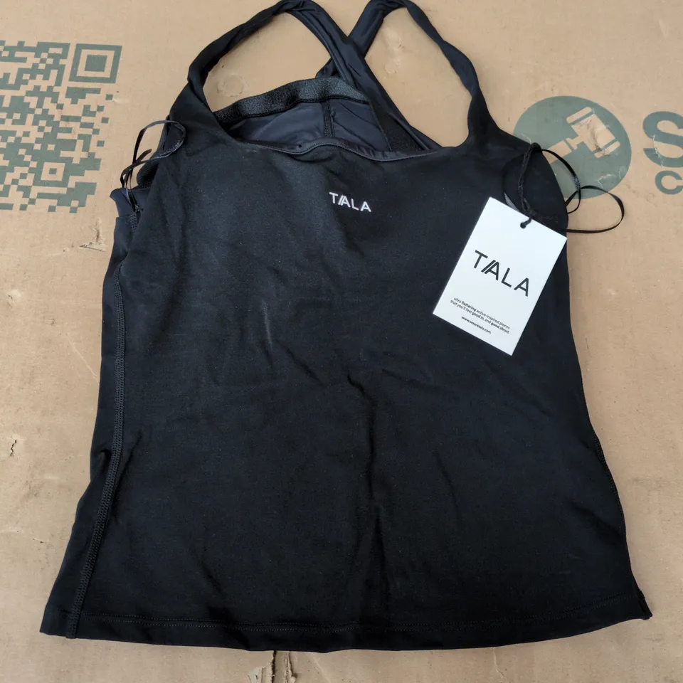 T/ALA CROSS BACK VEST IN BLACK - MEDIUM