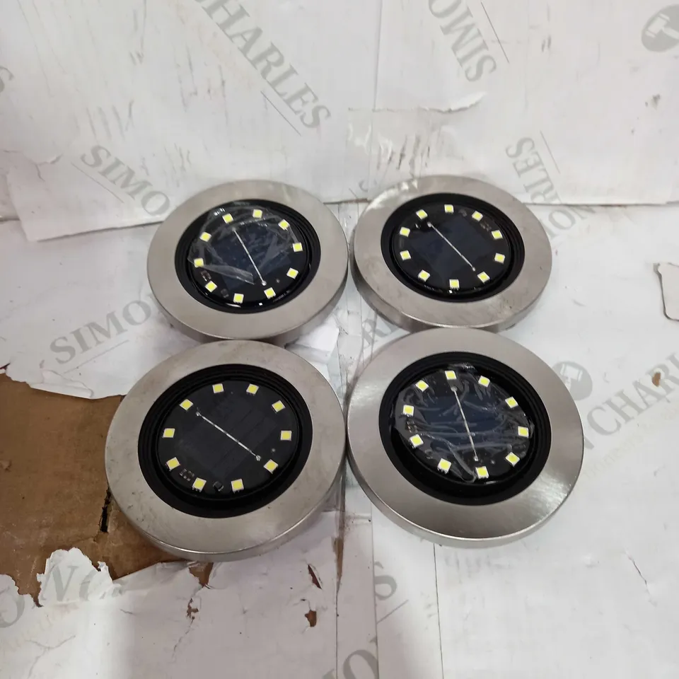 OUTLET BELL & HOWELL SET OF SWIVEL SOLAR DISK LIGHTS SILVER