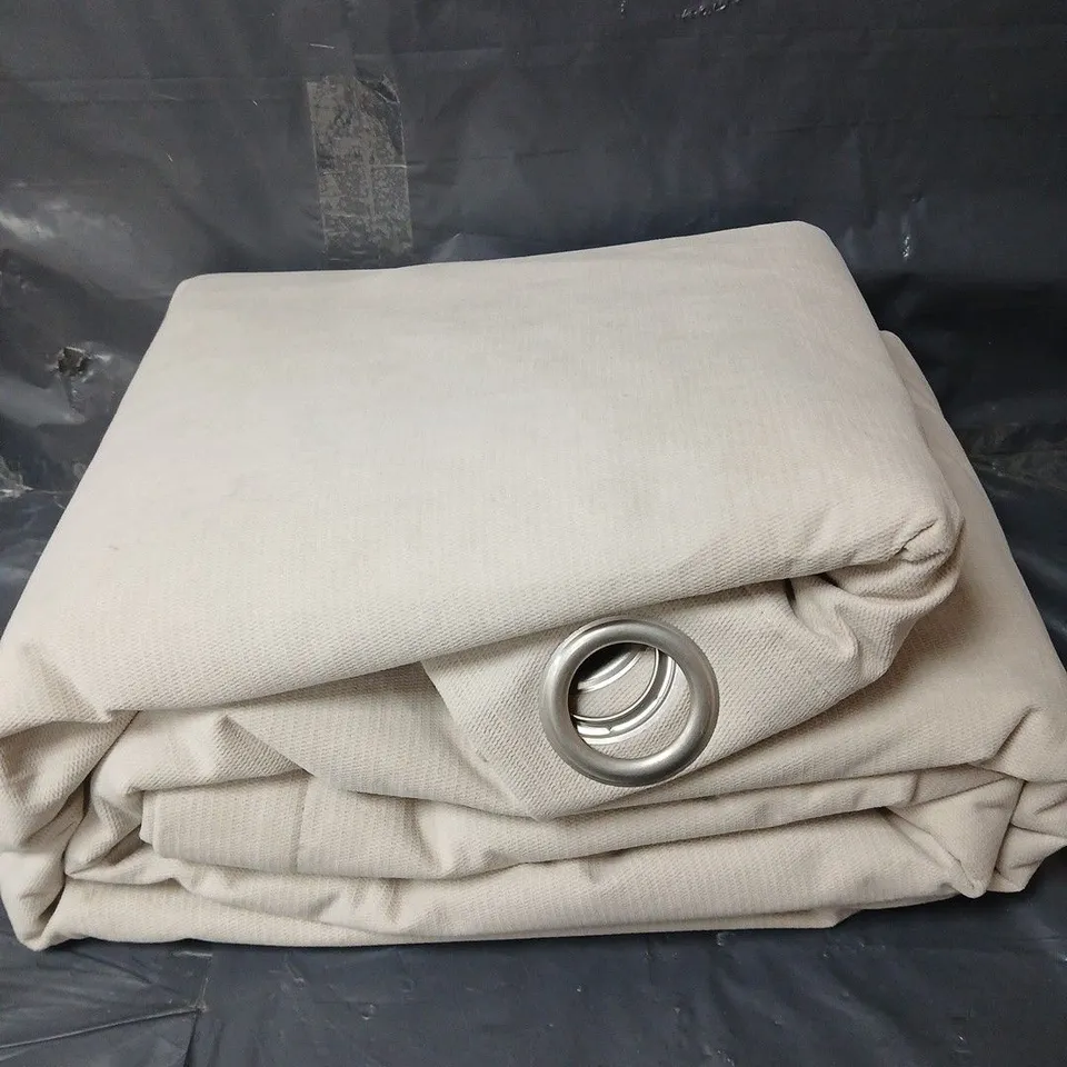 CATHERINE LANSFIELD THERMAL BLACKOUT ENHANCED INSULATION EYELET CURTAINS - BEIGE - 66" X 90"