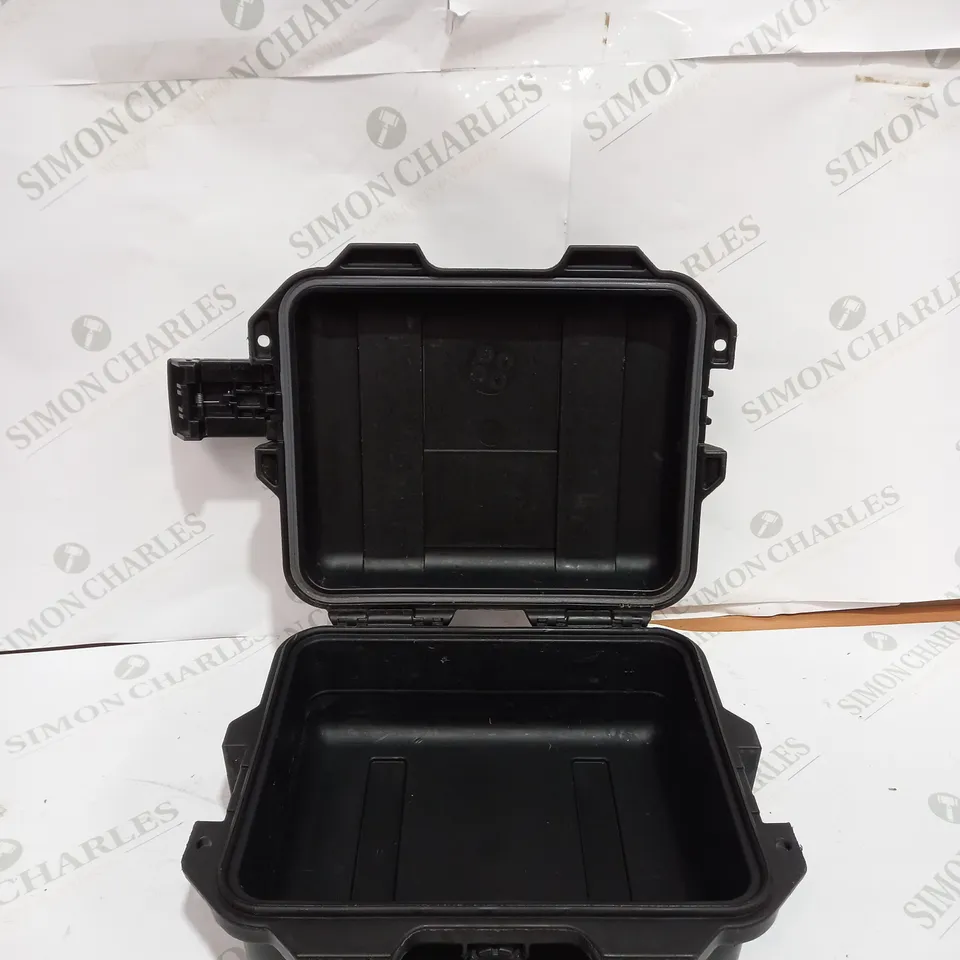 BLACK PLASTIC SAFTEY BOX WITH SIDE CLAMPS