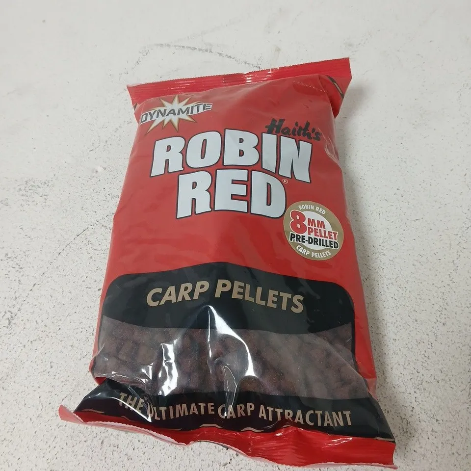 DYNAMITE ROBIN RED CARP PELLETS – 8MM PRE-DRILLED PELLETS, RED PACKET - BB 06/2029