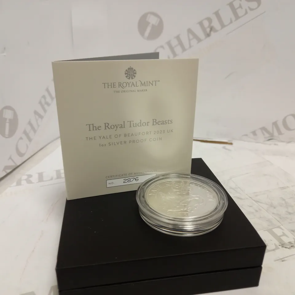THE ROYAL MINT THE ROYAL TUDOR BEASTS THE YALE OF BEAUFORT 2023 UK 1OZ SILVER PROOF COIN