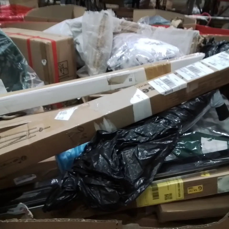PALLET OF ASSORTED HOUSEHOLD GOODS AND PRODUCTS TO INCLUDE;TOILET SEAT,LED FLOOR LAMP,ROLLER BLINDS