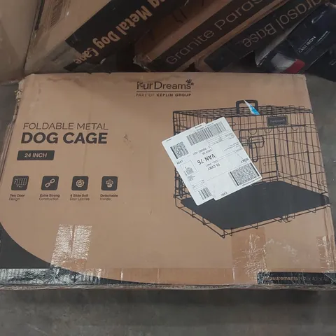 BOXED 24INCH FOLDING METAL DOG CAGE