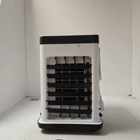 AIR COOLING FAN – WHITE DESKTOP/TABLE FAN WITH BLACK FRONT GRILLE