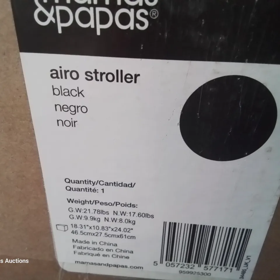BOXED MAMAS & PAPAS AIRO PUSHCHAIR/STROLLER 0 - 4 YEARS BLACK 