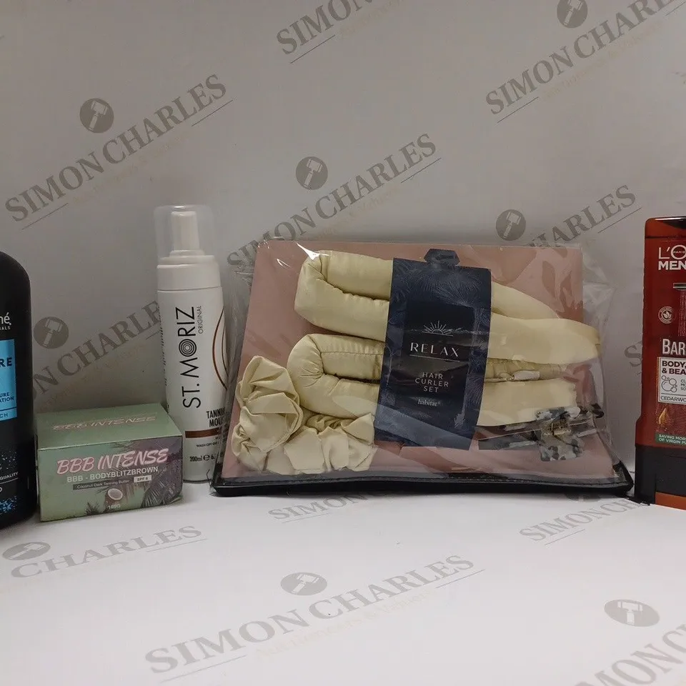BOX OF APPROX 20 ASSORTED HEALTH AND BEAUTY ITEMS TO INCLUDE - TRESEMME RICH MOISTURE SHAMPOO - LL'OREAL MEN EXPERT BODY, HAIR & BEARD WASH  - RELAX HAIR CURLER SET ECT 