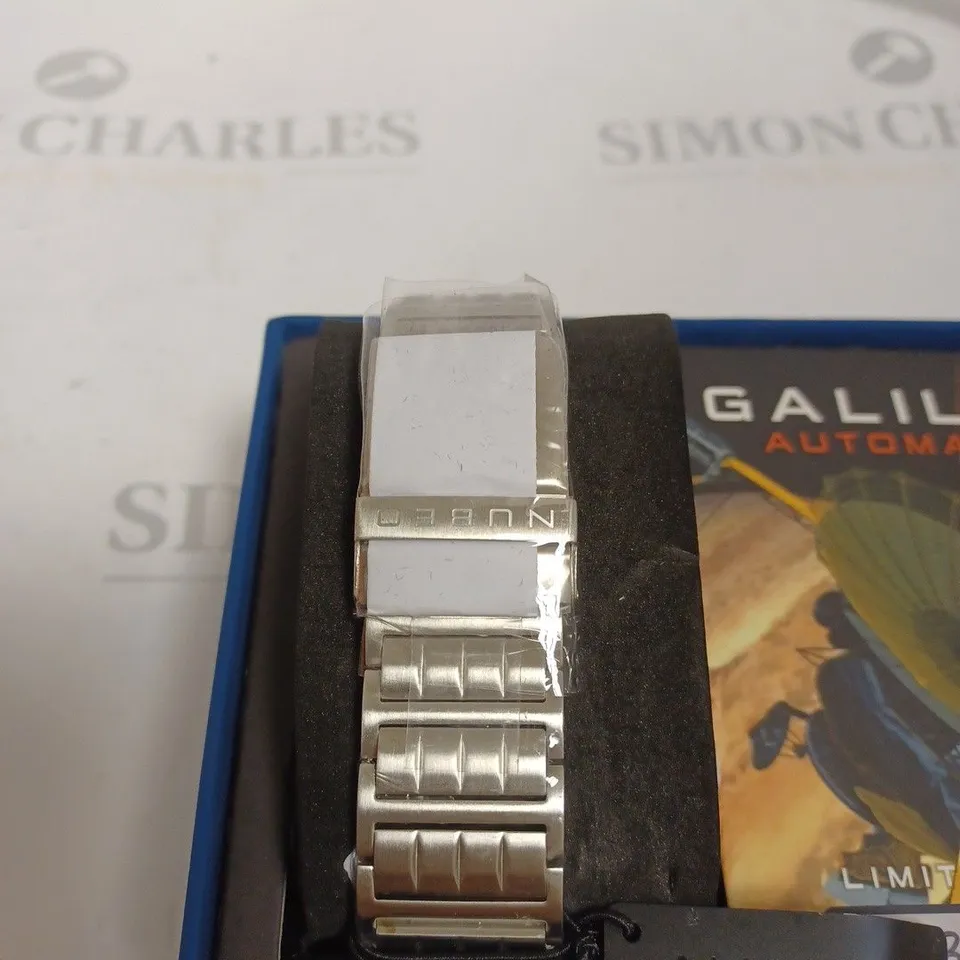 BOXED NUBEO LIMITED EDITION 307/500 AUTOMATIC STAINLESS STEEL WATCH 
