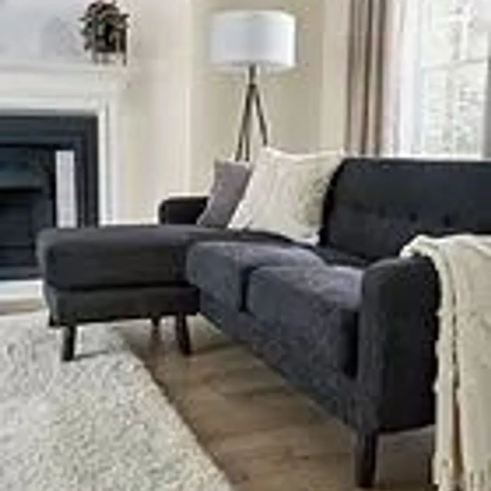 BOXED OSLO REVERSIBLE FABRIC CHAISE SOFA - SLATE (1 BOX) RRP £429