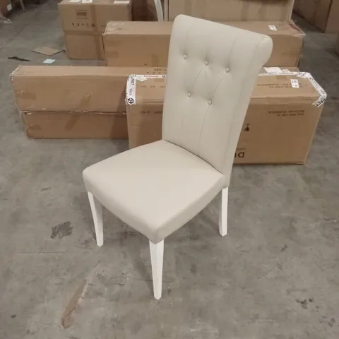 QUALITY DESIGNER BUTTON BACK FAUX LEATHER DINING CHAIR