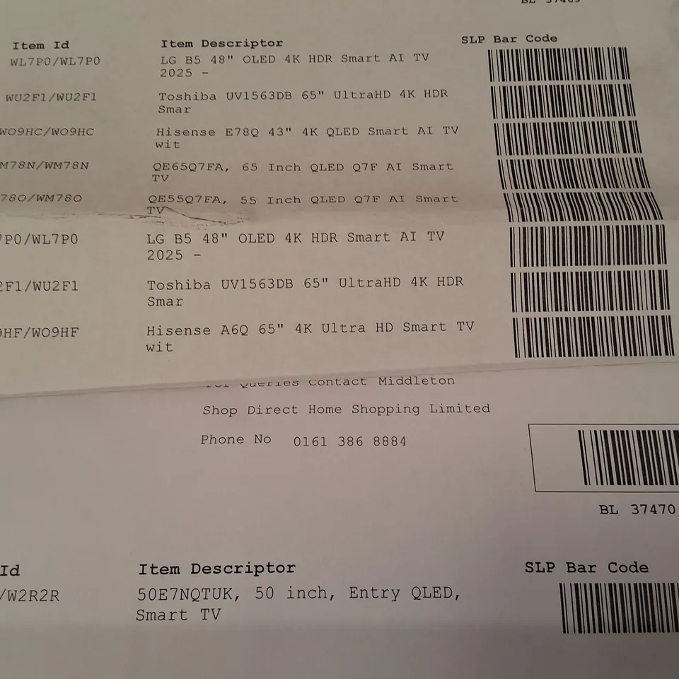 PALLET CONTAINING 9 ASSORTED DAMAGED TVS
