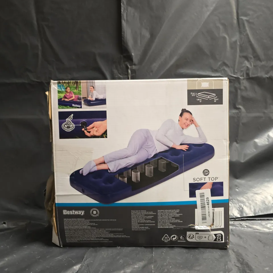 BESTWAY SOFT TOP INFLATABLE AIR MATTRESS – 1.85M X 0.76M X 0.22M