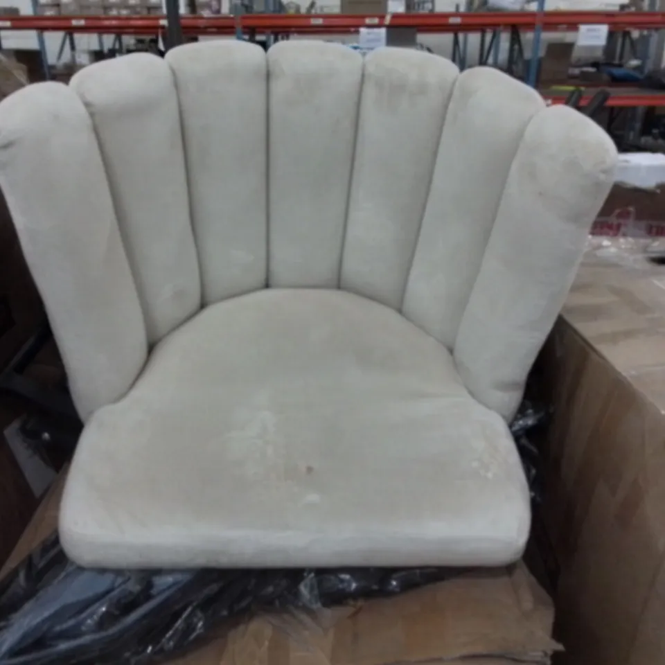 PAIR OF CREAM VELVET DINING CHAIRS