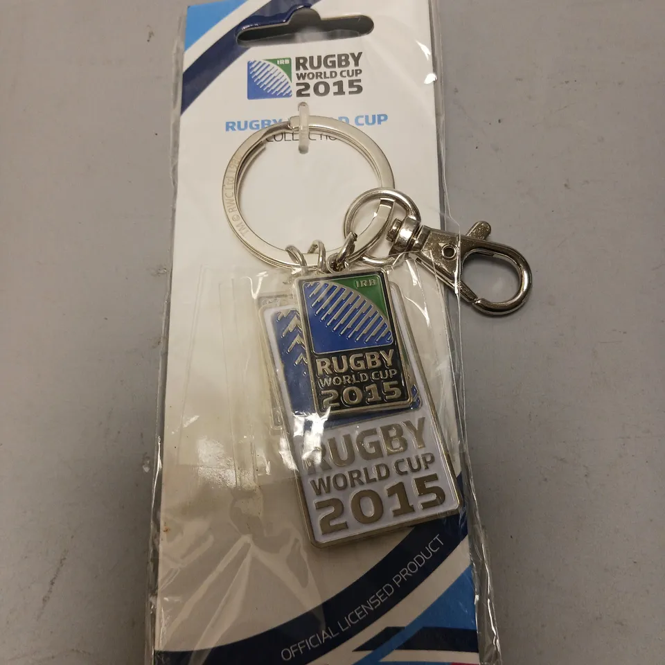 APPROXIMATELY 70 RUGBY WORLD CUP VINTAGE COLLECTIBLE KEYRINGS 