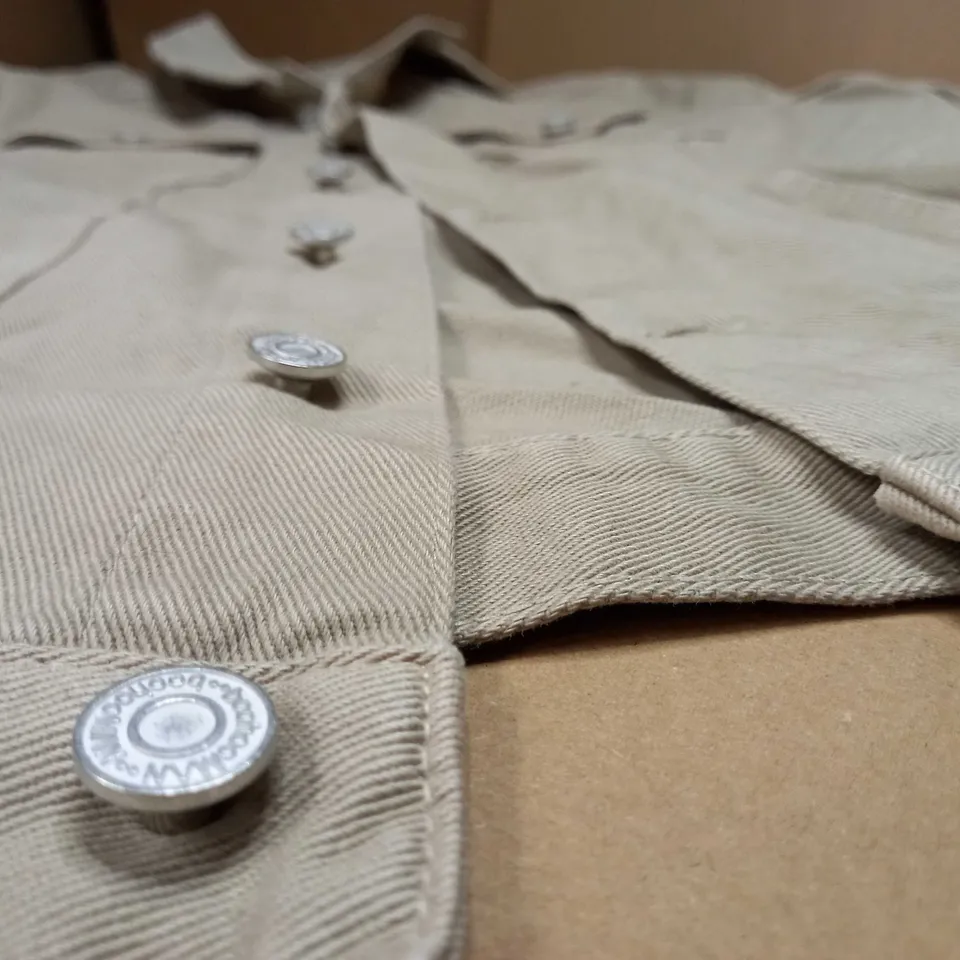 BOOHOO STONE OVERDYE WASHED DENIM JACKET - SMALL