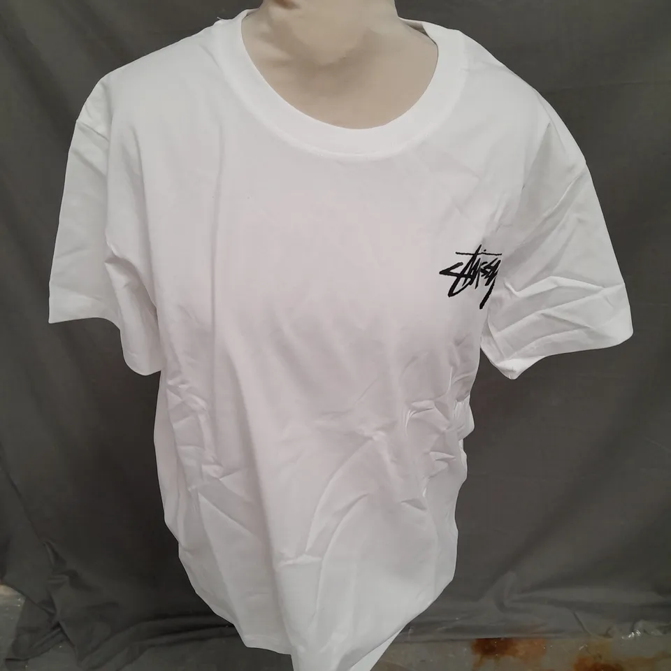 STUSSY PRINTED TSHIRT IN WHITE SIZE M