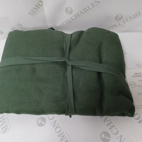 H&M HOME LINEN DUVET COVER SET GREEN KING SIZE