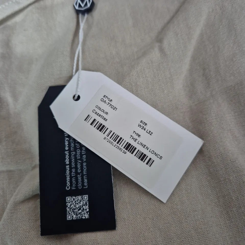 Men's Linen Longs Trousers – Beige, W34 L32 (The Linen Longs)