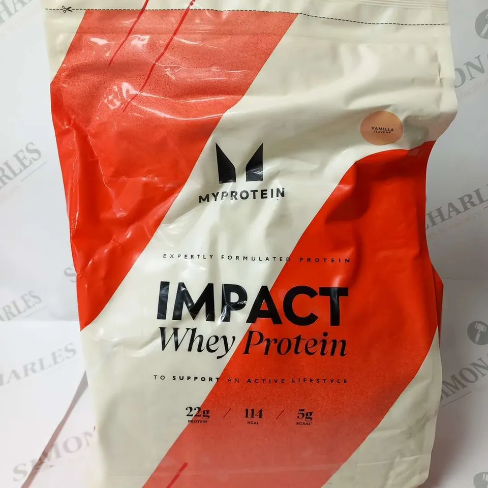TWO BAGS OF MY PROTEIN IMPACT WHEY PROTEIN 2.5KG IN VANILLA AND CHCOLATE