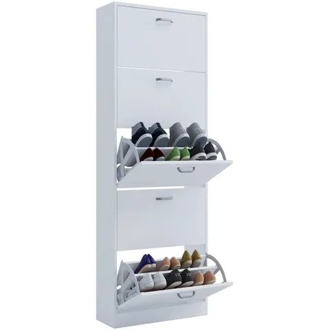 BOXED SIPOS XL SHOE STORAGE CABINET - WHITE (1 BOX)