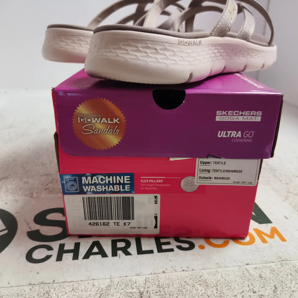 SKECHERS GO WALK SANDALS – WOMEN'S SANDALS, TAUPE/GRAY (BOXED) UK 7