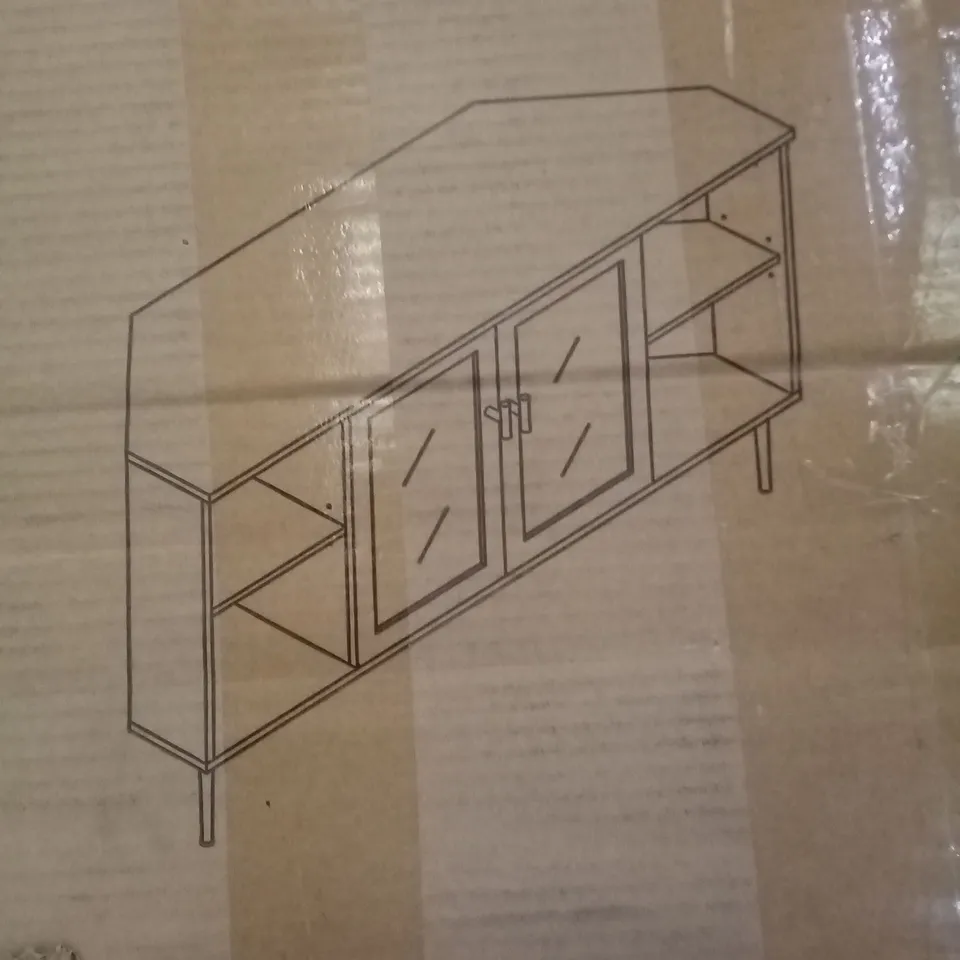 BOXED CORNER TV STAND FOR TVS UP TO 50" BEIGE 