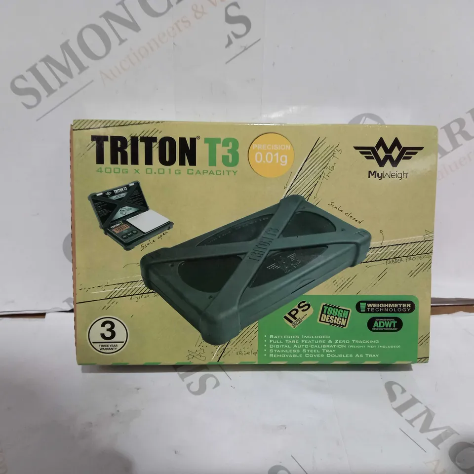 MY WEIGH TRITON T3-400-W TOUGH 400G POCKET SCALE WITH CALIBRATION WEIGHTS