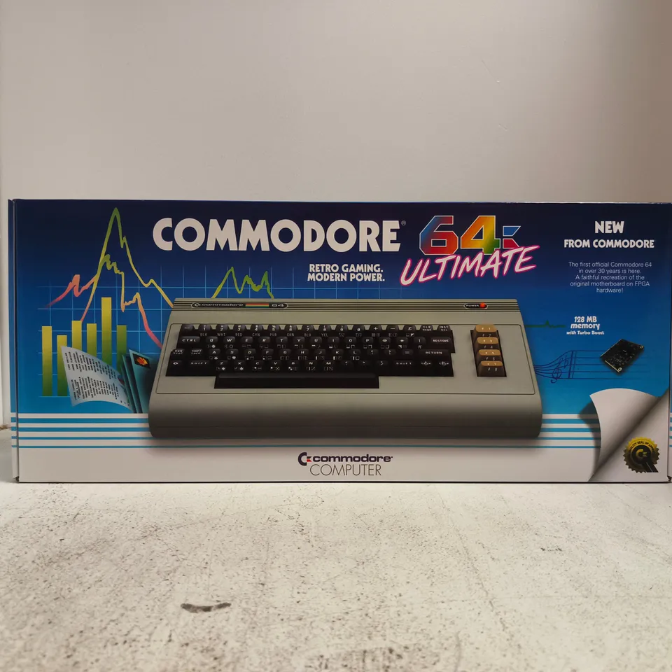 COMMODORE 64 ULTIMATE HOME COMPUTER – BEIGE KEYBOARD CONSOLE (BOXED)