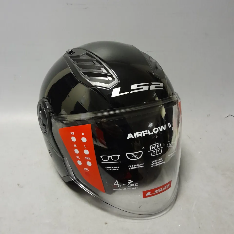 BOXED LS2 OF616 AIRFLOW II GLOSS BLACK HELMET - SIZE 3XL