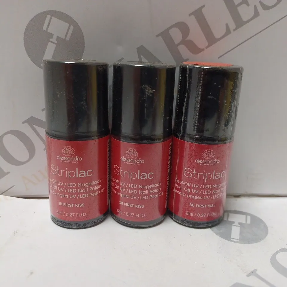 BOX OF APPROXIMATELY 75 X 8ML VIALS OF ALESSANDRO STRIPLAC NAIL POLISH IN FIRST KISS, LOVE SECRET
