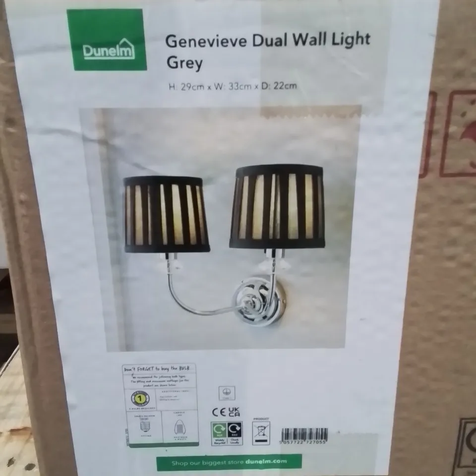 BOXED GENEVIEVE DUAL WALL LIGHT GREY