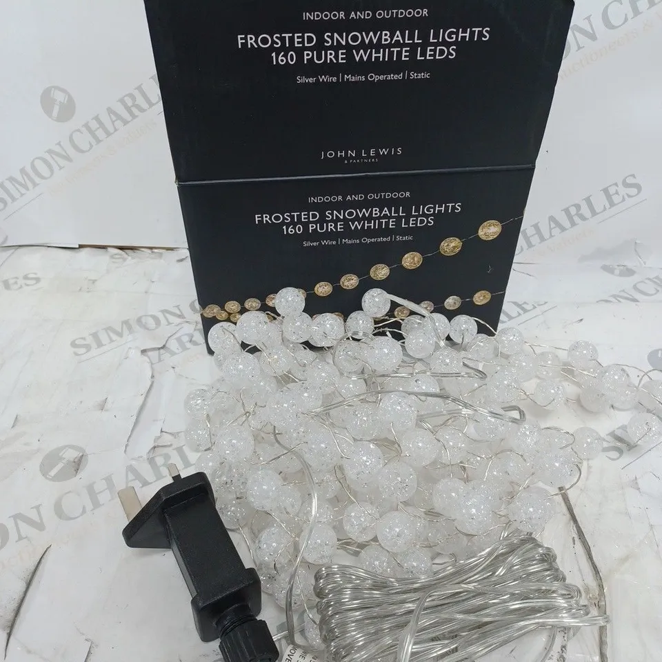 JOHN LEWIS FROSTED SNOWBALL LIGHTS 160 PURE WHITE LEDS