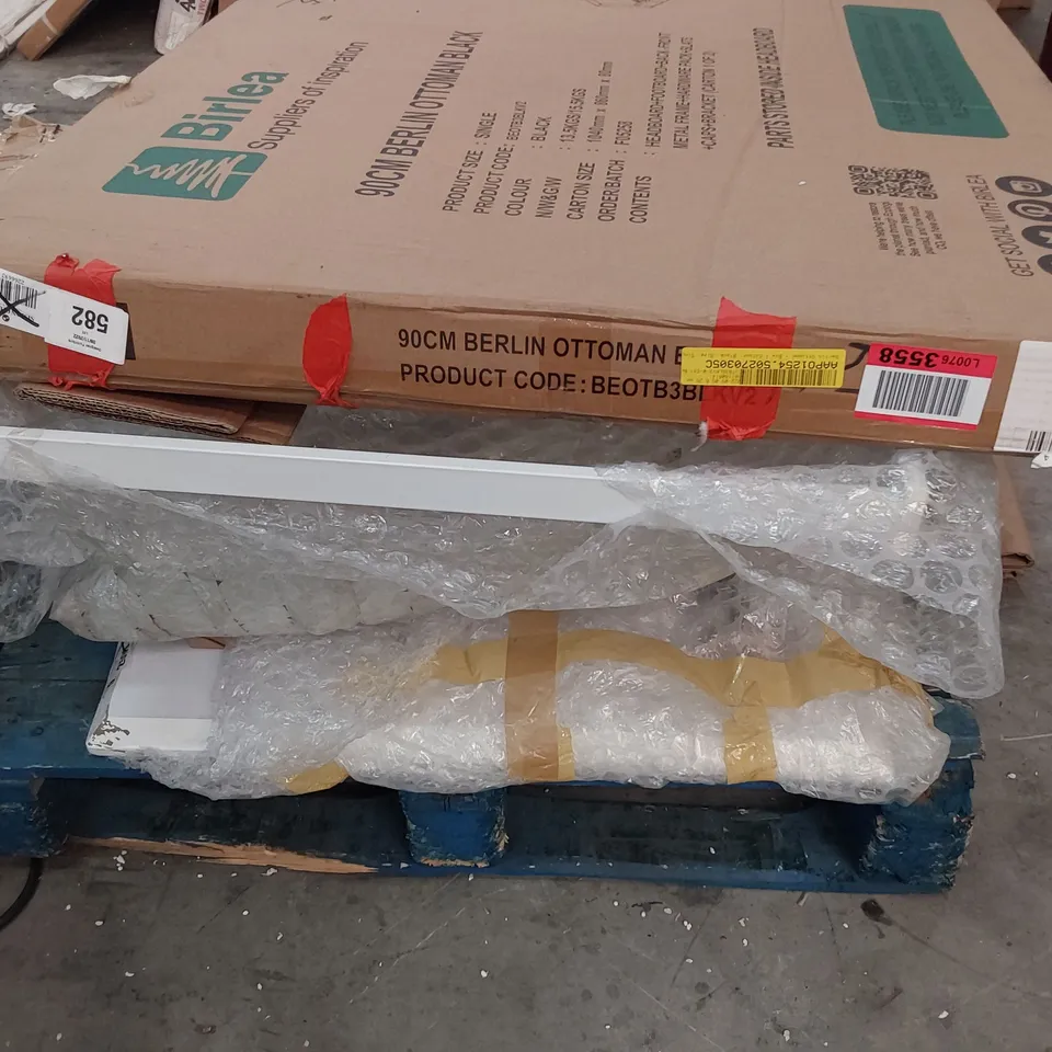 PALLET OF ASSORTED BED & TABLE PARTS