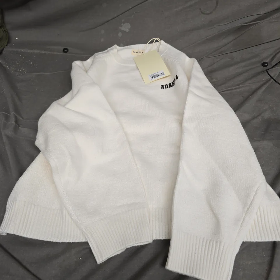 ADANOLA CREAM OVERSIZED VARSITY SWEATSHIRT