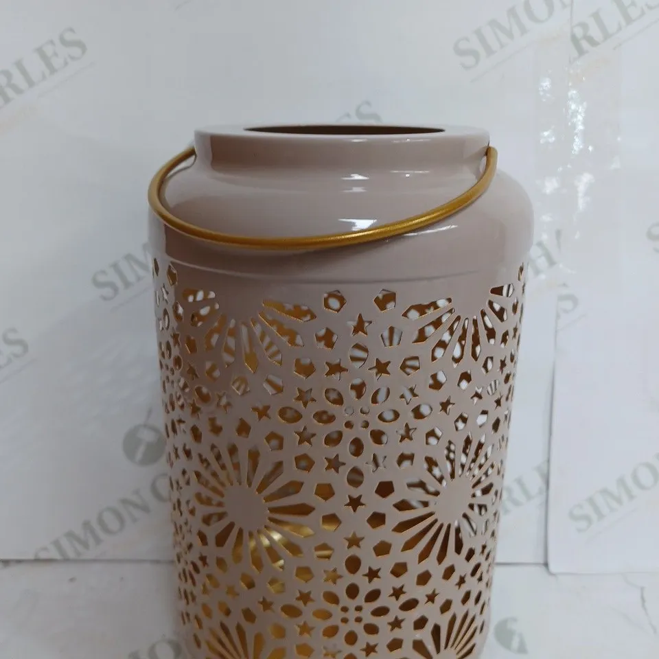 GARDEN REFLECTIONS SET OF 2 PATTERNED SOLAR LANTERNS