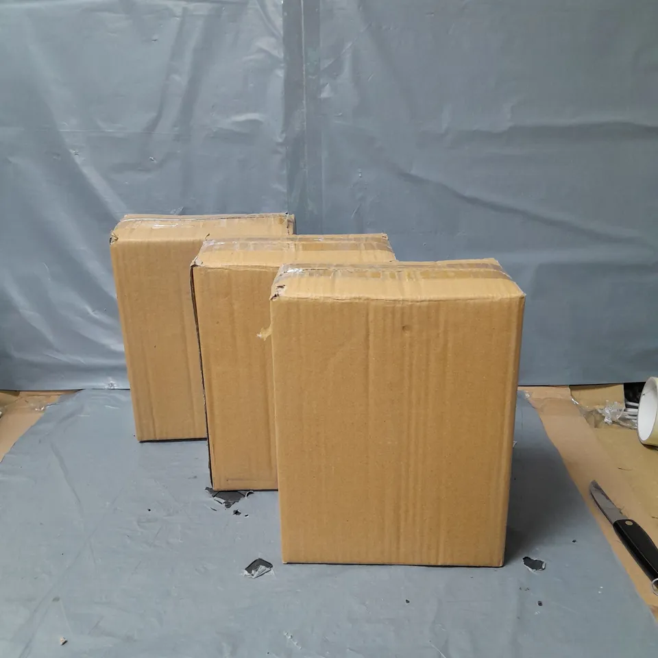 LOT OF 3 GREY 3-PIECE BATHROOM ACCESSORY SET