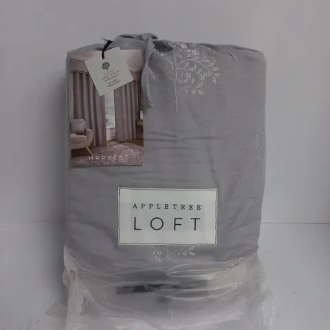 APPLETREE LOFT EYELET CURTAINS IN SILVER - 66 X 90"