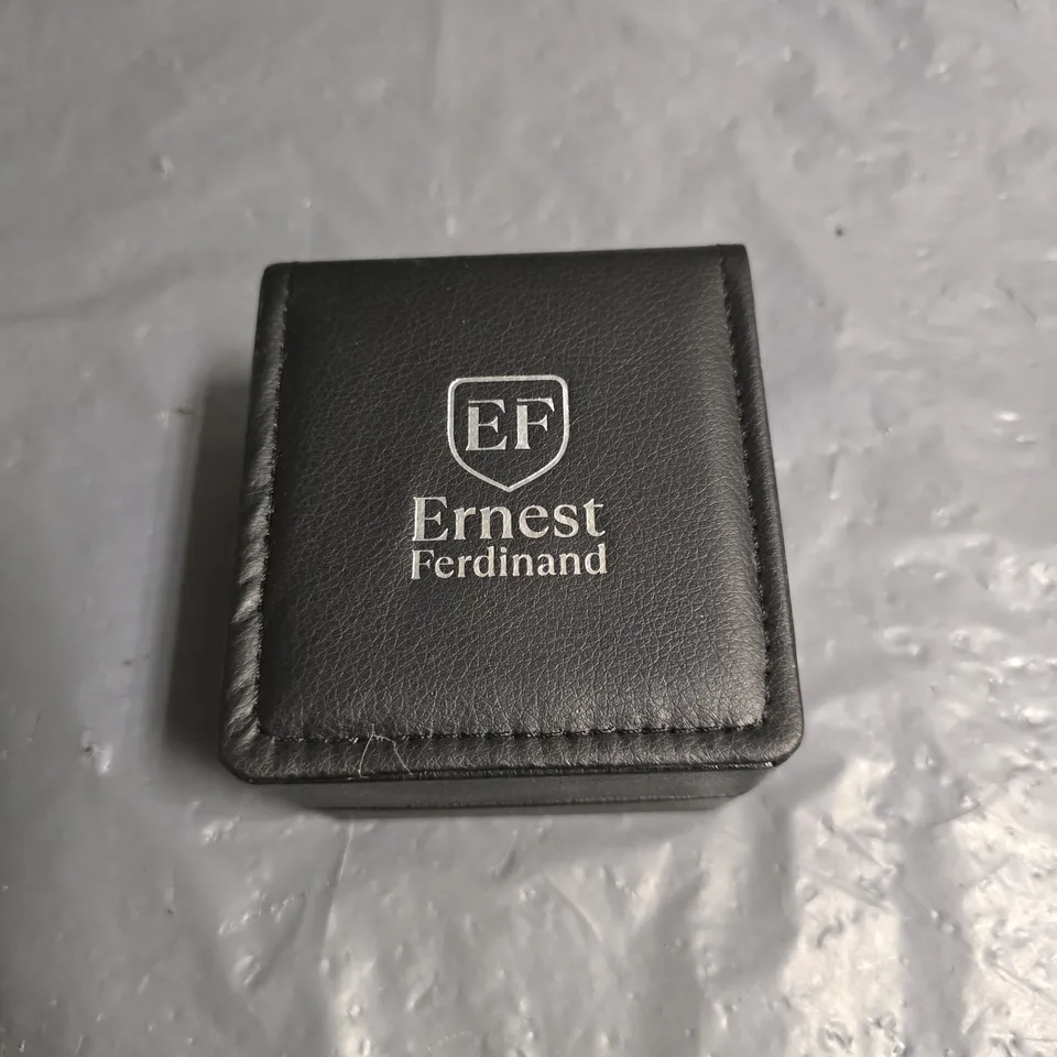 ERNEST FERDINAND GREEN DIAL WATCH WITH GREEN LEATHER STRAP