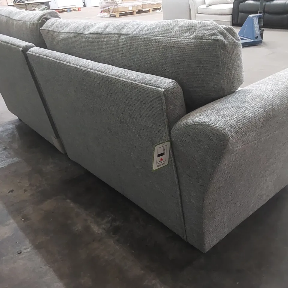 DESIGNER DURY 4 SEATER CHUNKY WEAVE FIXED BACK SOFA - GREY