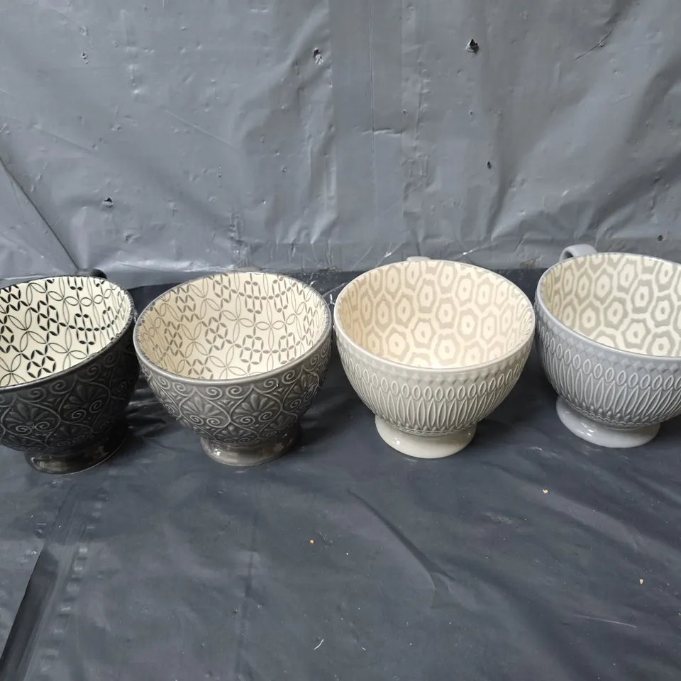 HESTIA RETREAT TILE PATTERN SET OF 4 TEACUPS