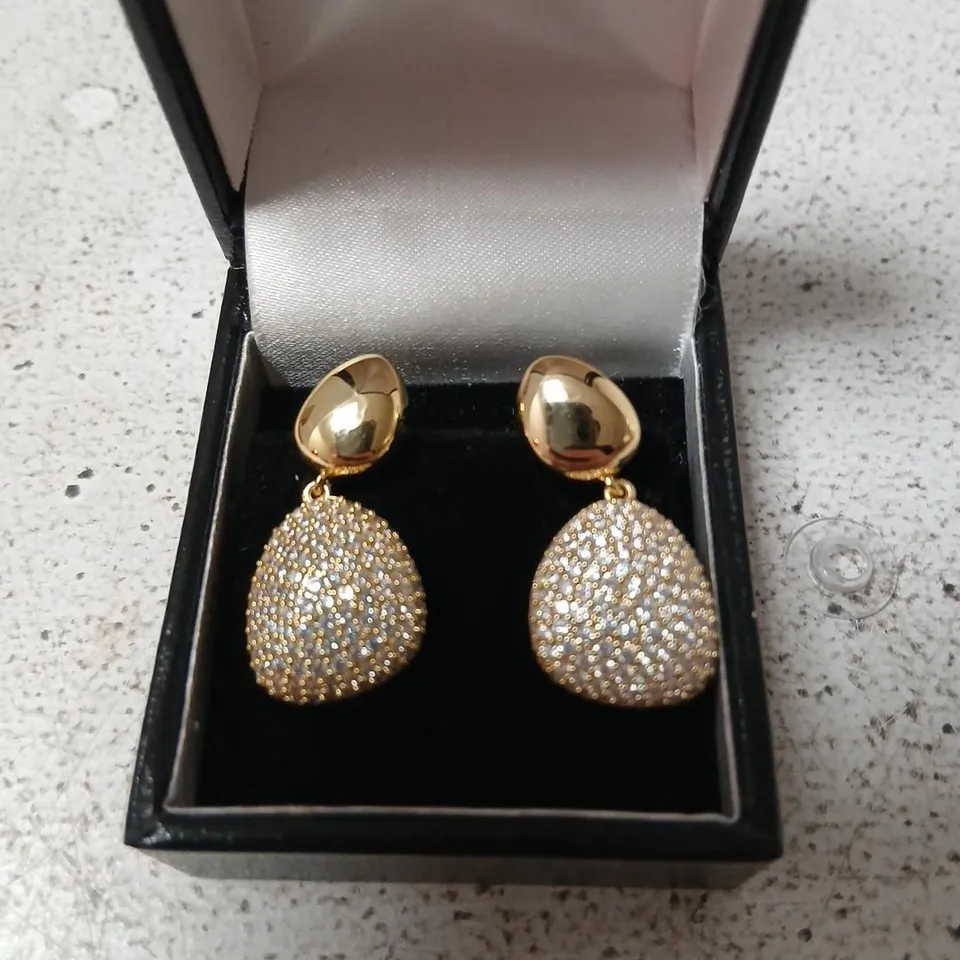 DIAMONIQUE 2CT TW EDIT PAVE DROP EARRINGS