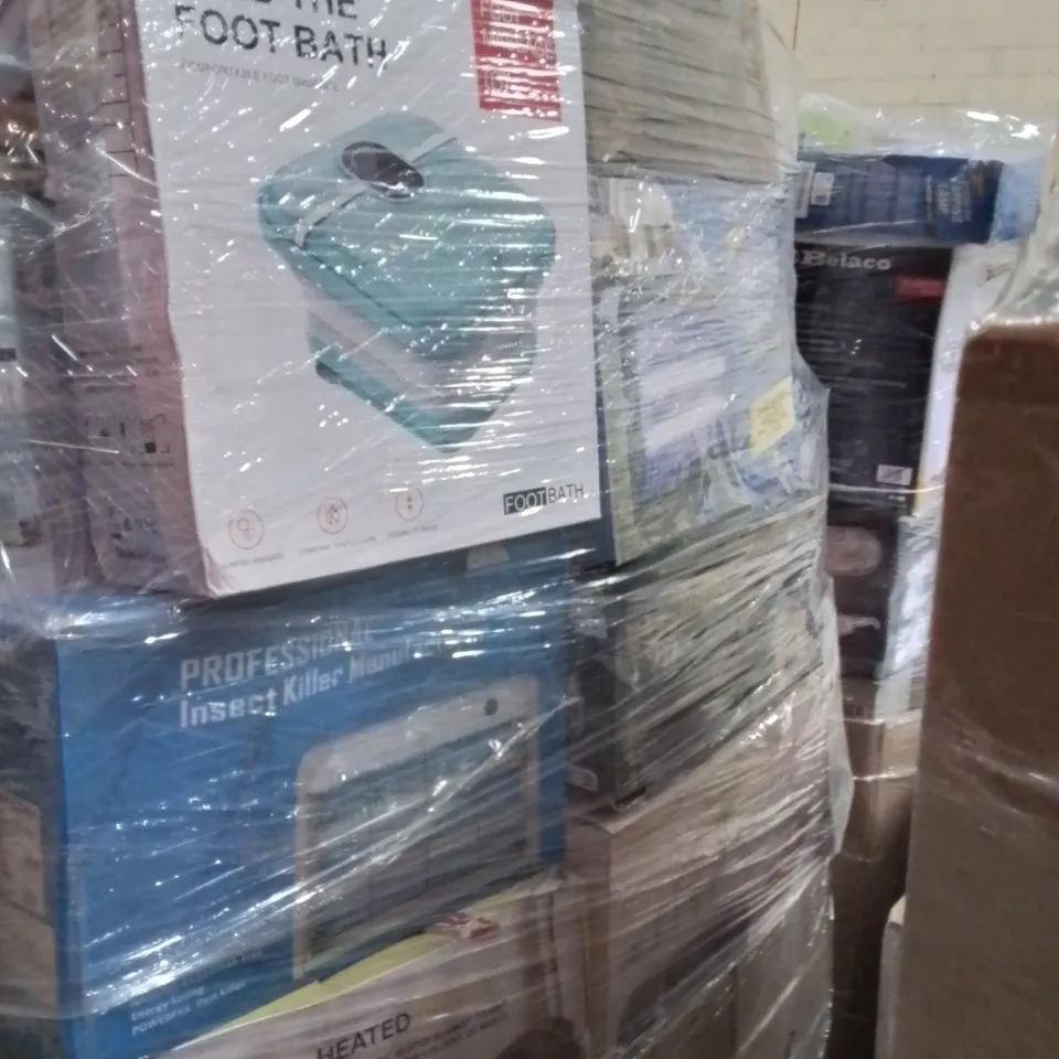 PALLET OF ASSORTED ELECTRICAL ITEMS TO INCLUDE;MASSAGER,DEHUMIDIFIER,LED NAIL DRYER LAMP