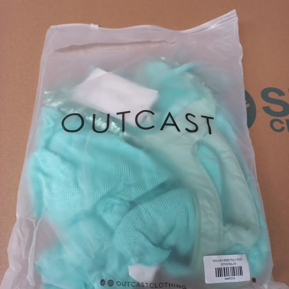 OUTCAST DARLA MINI DRESS TEAL – UK 6 (XS)