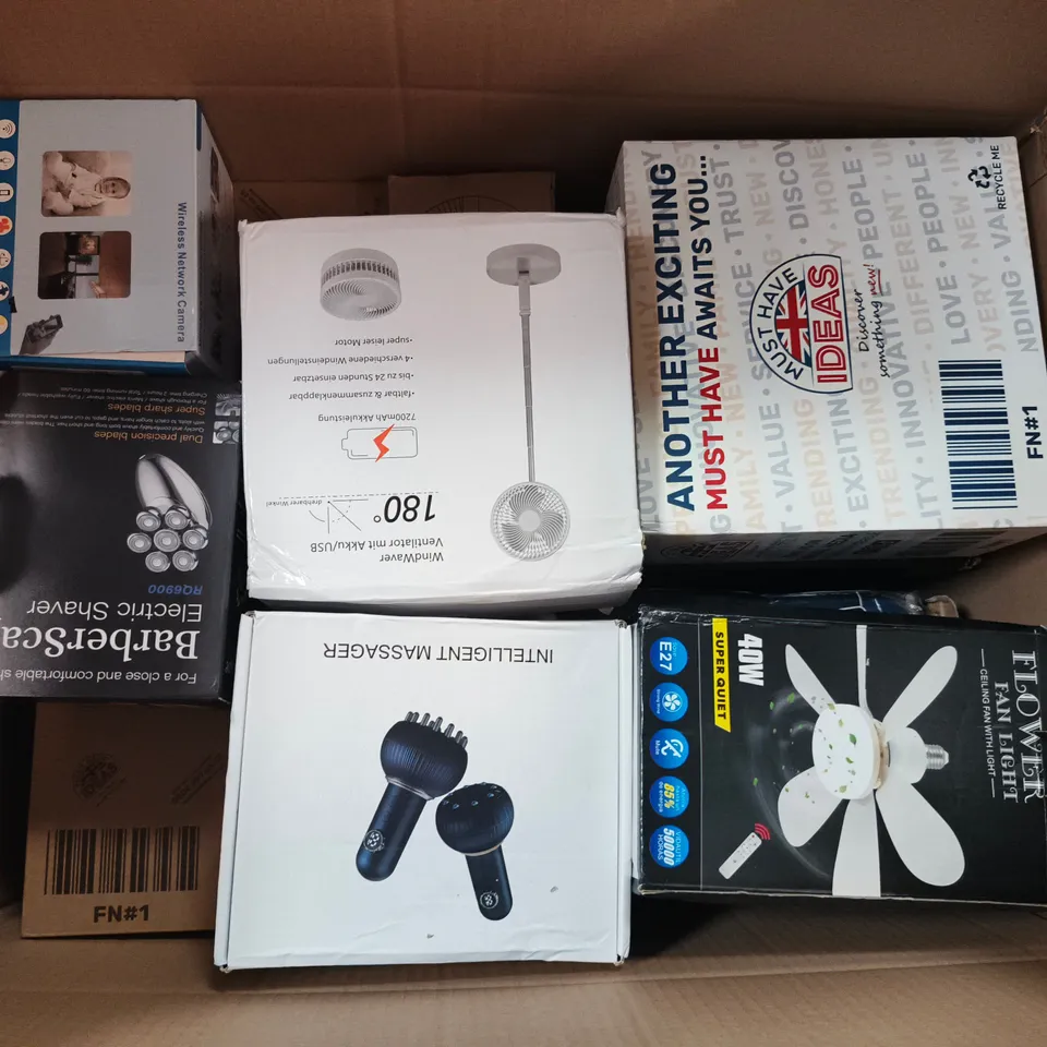 APPROXIMATELY 20 ASSORTED ELECTRICAL ITEMS TO INCLUDE ELECTRIC SHAVER, PORTABLE FAN, WIRELESS NETWORK CAMERA, ETC - COLLECTION ONLY