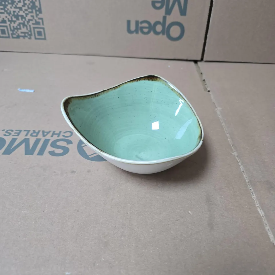 CHURCHILL STONECAST BOWL, MADE IN ENGLAND – TURQUOISE INTERIOR