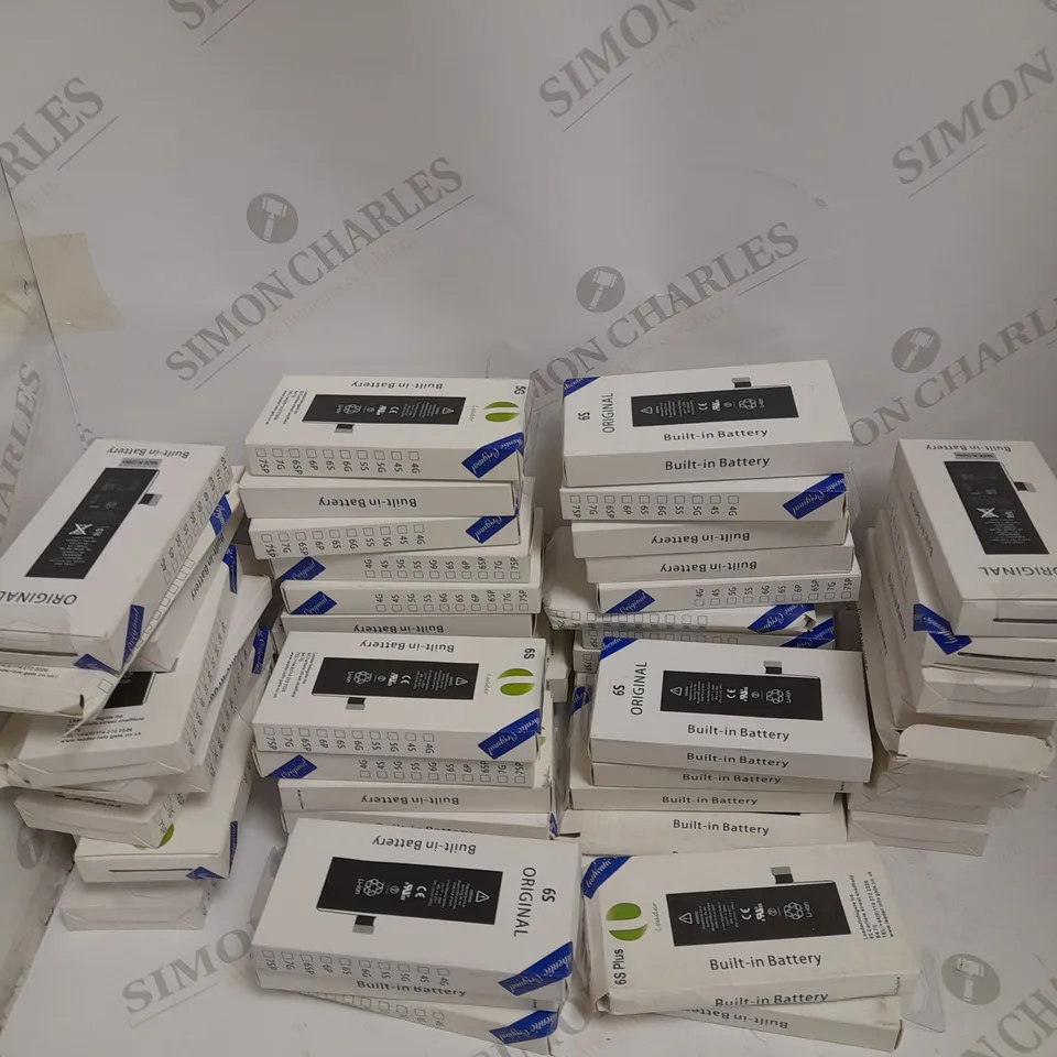 BOX OF APPROXIMATELY 50 ASSORTED REPLACEMENT SMARTPHONE BATTERIES FOR VARIOUS MODELS TO INCLUDE 6S, 6S PLUS, 5G ETC