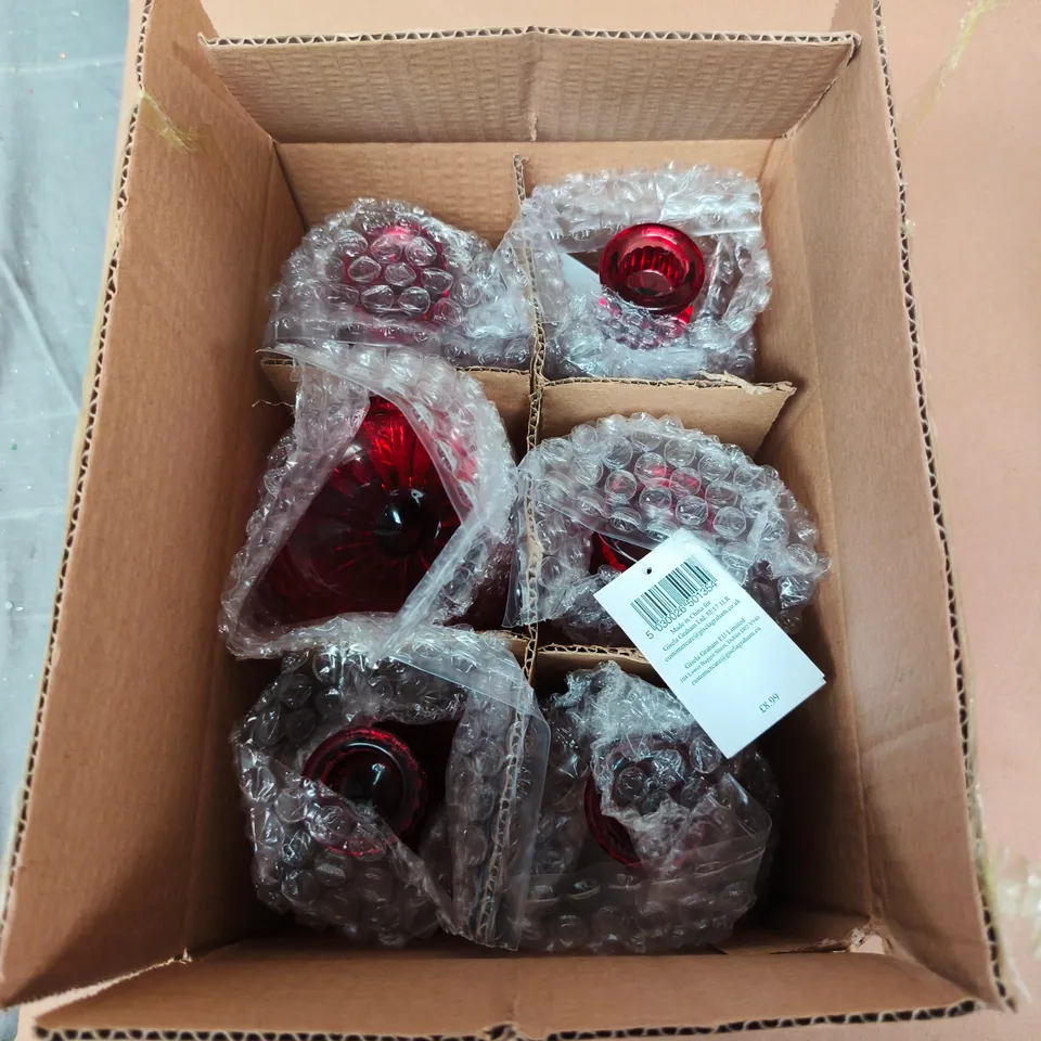 GISELA GRAHAM LONDON CANDLE HOLDER – RED GLASS - BOX OF 24