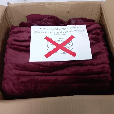 BOXED COZEE HOME HEATED THROW IN PLUM