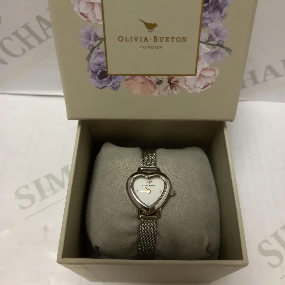 OLIVIA BURTON LADIES HEART SILVER WRISTWATCH  RRP £115