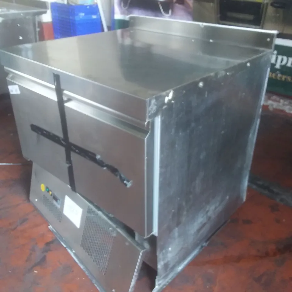 PREP TABLE WITH UNDERCOUNTER FRIDGES 